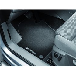 Tapis textile avant et arrière noir Sharan
